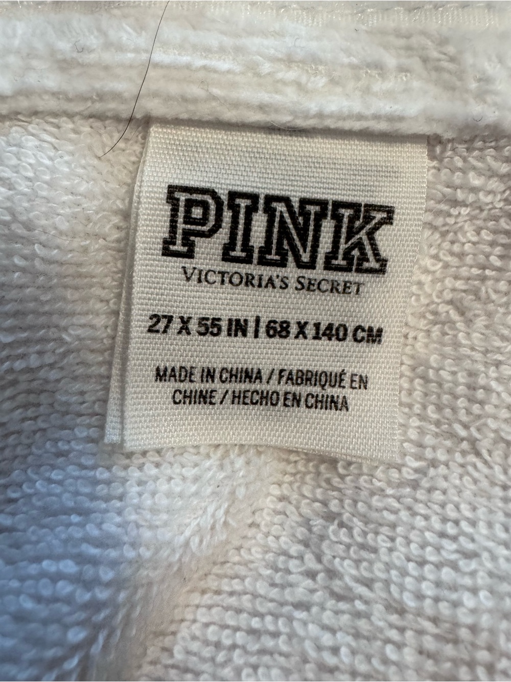 PINK by Victoria's Secret Soft Bath/Shower Velcro Closure Body Towel - Picture 5 of 6